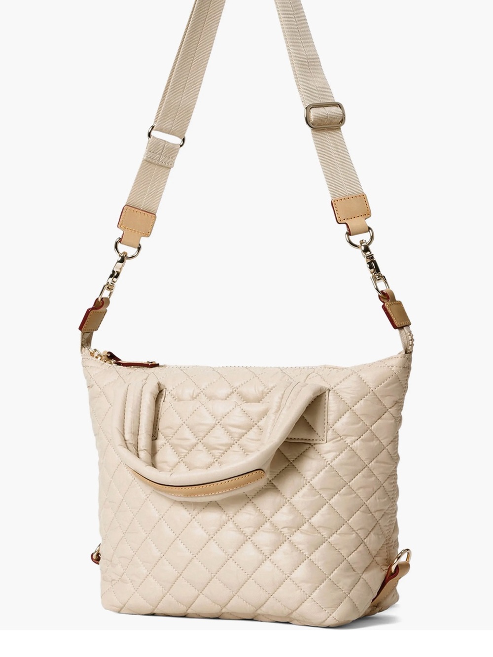 MZ Wallace Quilted Beige Crossbody Bag - Picture 3 of 13